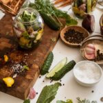 sliced cucumber on brown wooden chopping board